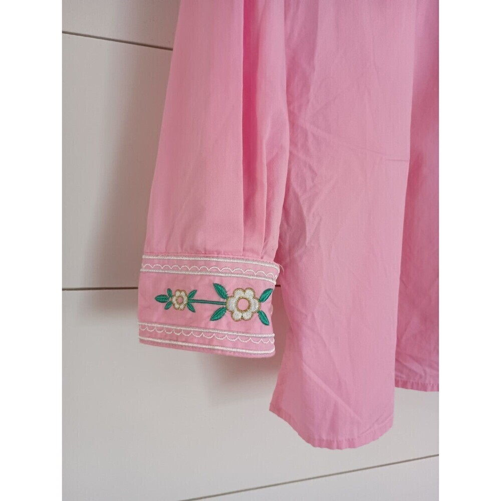 Vtg Bob Mackie Pink Embroidered Floral Western Blouse Shirt Size Medium - Picture 6 of 13